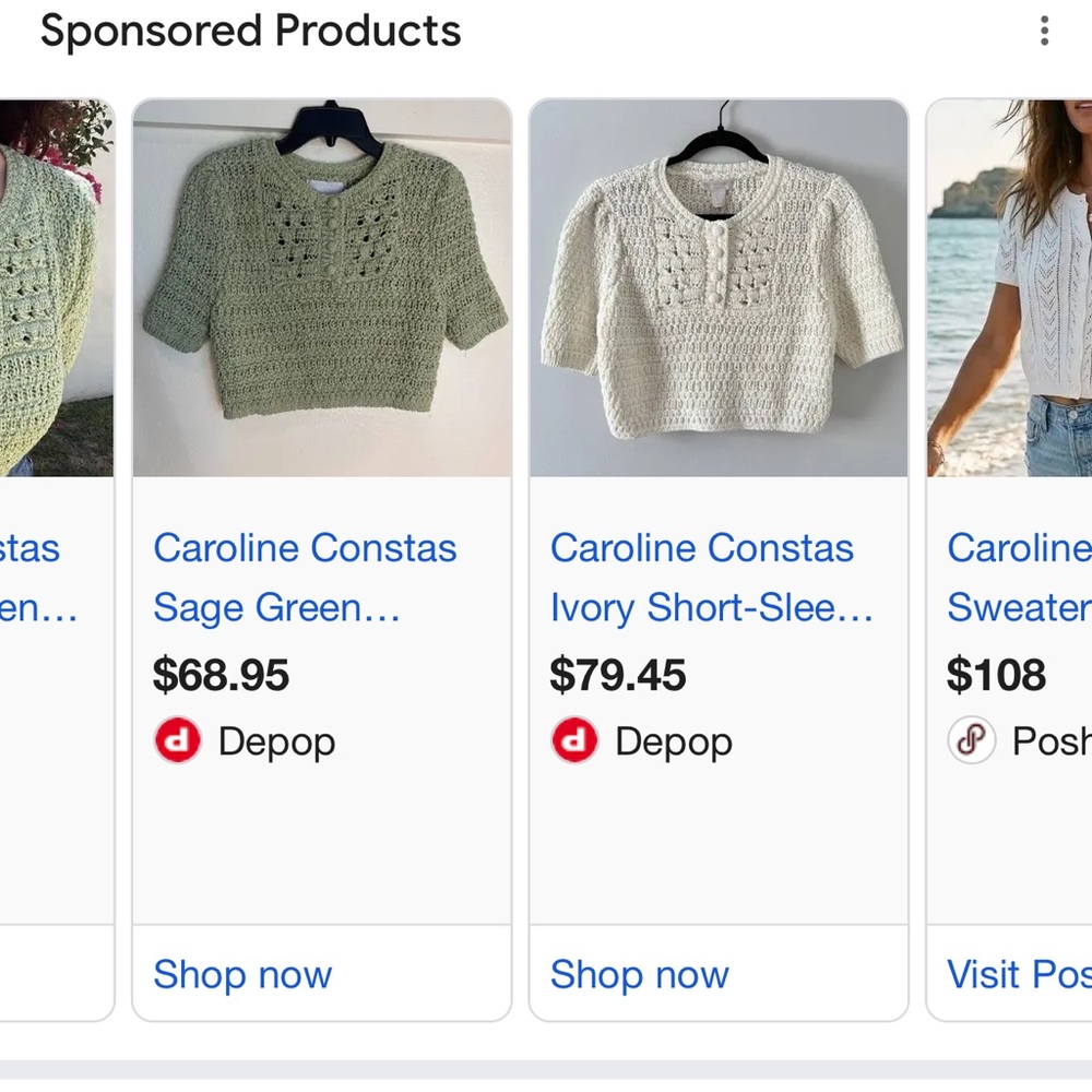 caroline constas crochet knit top - Picture 4 of 4